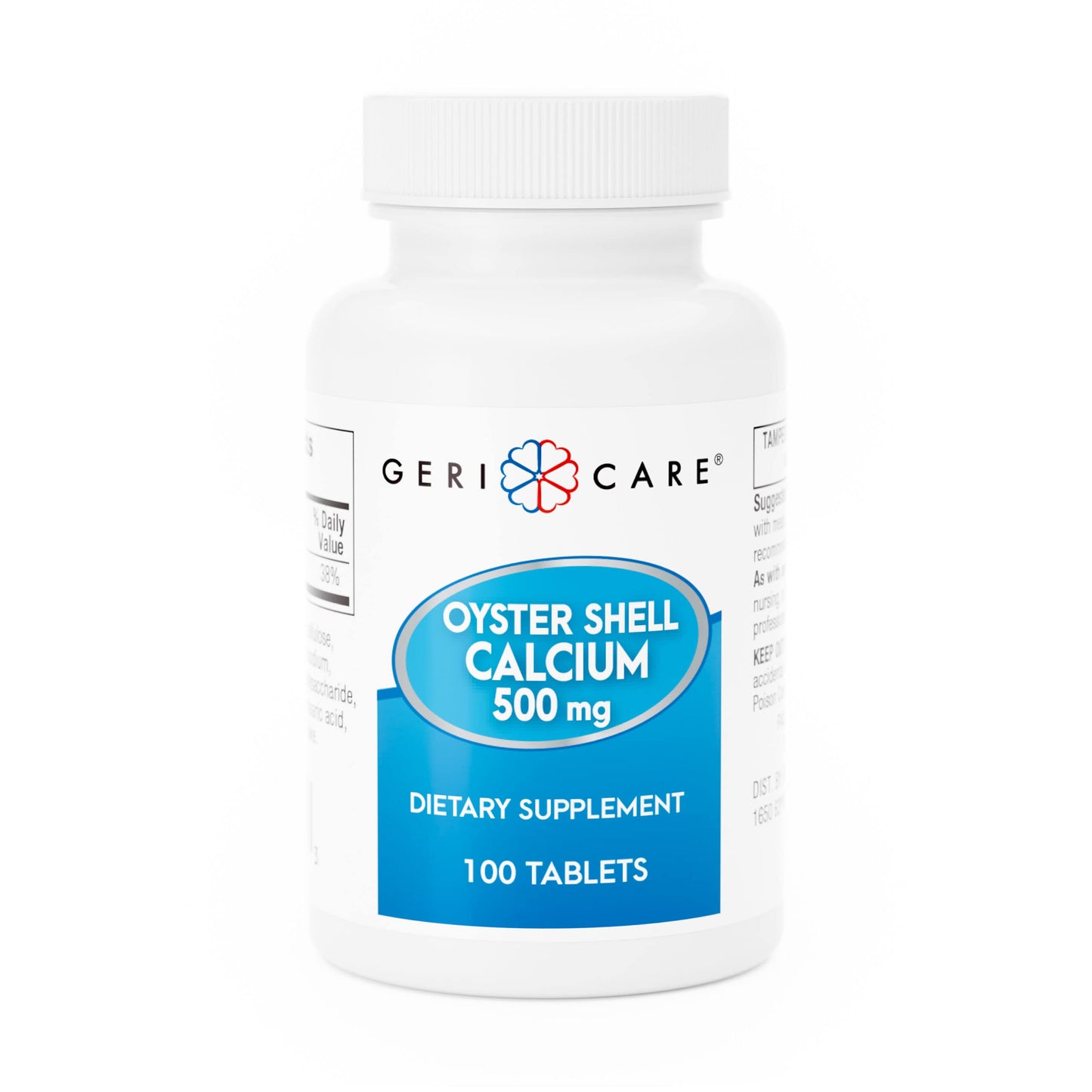 GeriCare Oyster Shell Calcium 500 mg – Bone Health Supplement | 100 Count (Pack of 1)
