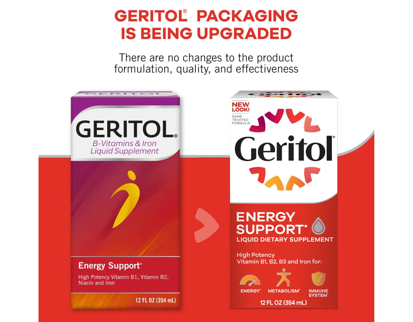 Geritol Liquid Energy Support B-Vitamins 12 oz (Pack of 2) | Iron & Potent B-Vitamins