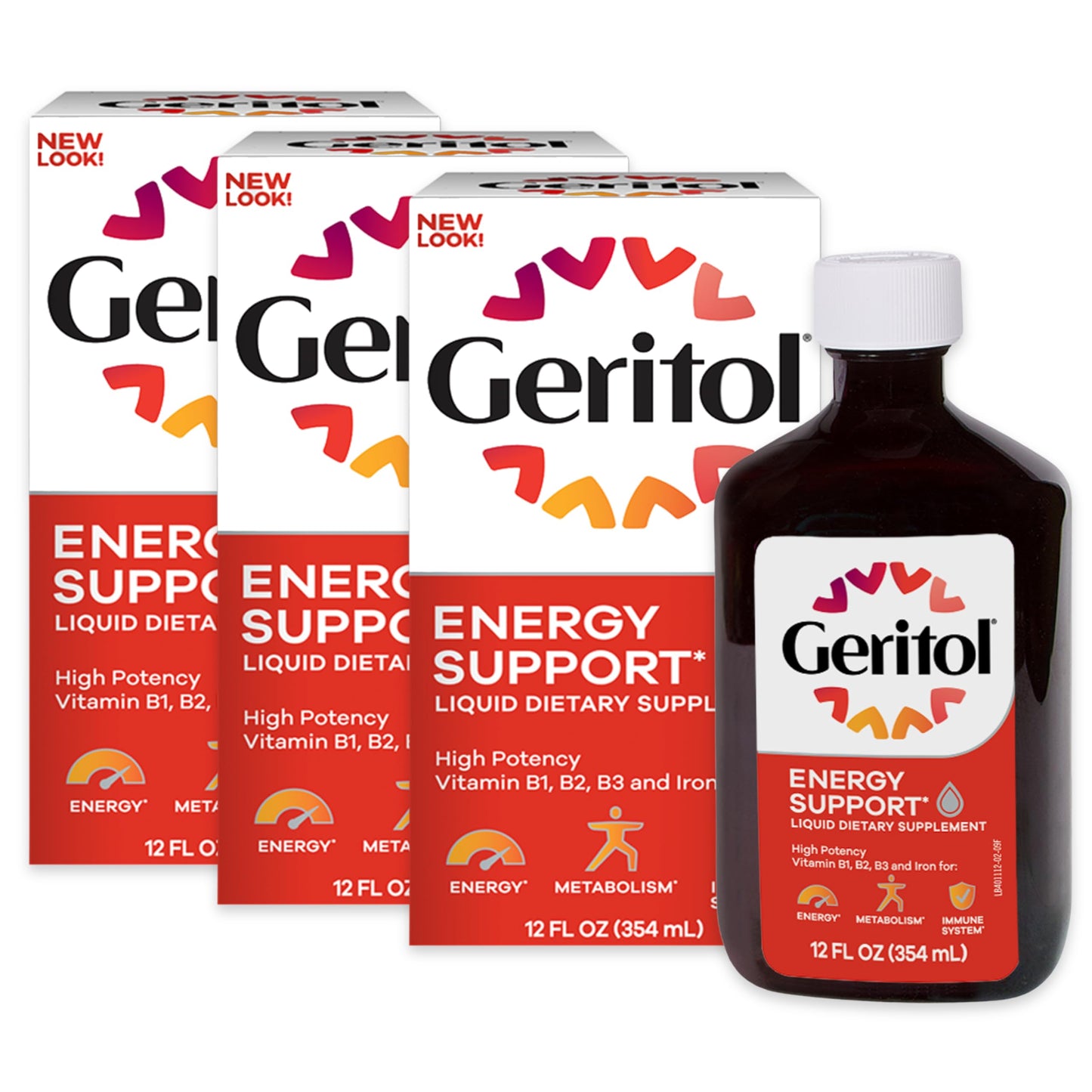 Geritol Liquid Vitamin & Iron – Energy Support (12 oz, 3-Pack)