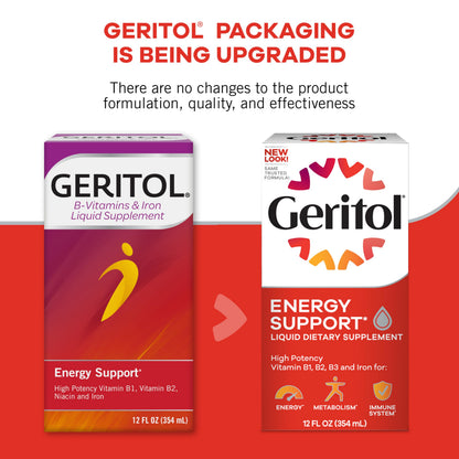 Geritol Liquid Vitamin & Iron – Energy Support (12 oz, 3-Pack)