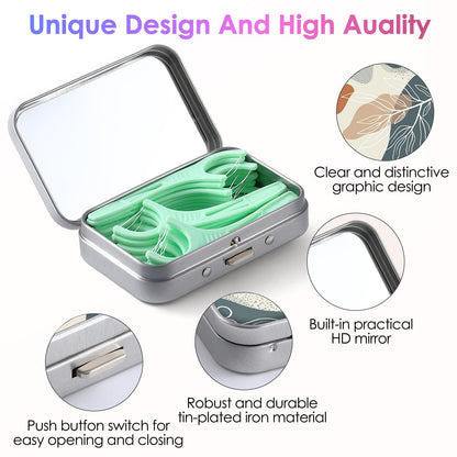 Gerkia Dental Floss Portable Case – Floral 3-Piece Travel Dispenser