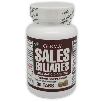 Germa Bile Salts - Natural Digestive Enzymatic Supplement | 3-Pack, 30 Tablets