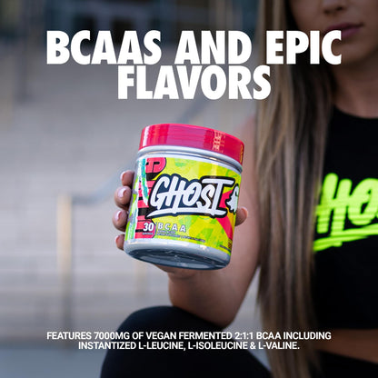 GHOST BCAA Powder Lemon Crush – 7G BCAAs, Sugar-Free, 30 Servings