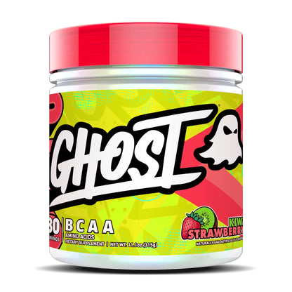 Ghost BCAA Powder Kiwi Strawberry – 7G BCAAs, Sugar-Free, 30 Servings | Pre/Intra/Post Workout