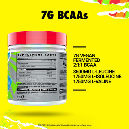GHOST BCAA Powder – Blue Raspberry Sour Patch Kids, Sugar-Free, 30 Servings