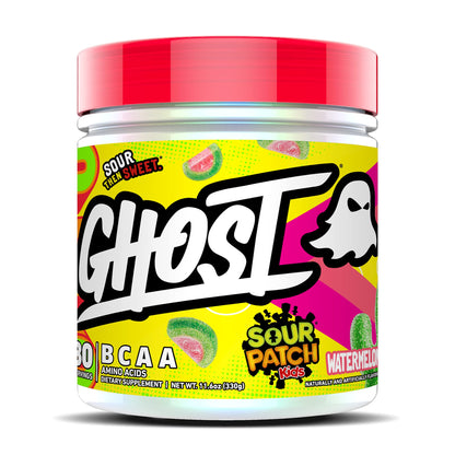 GHOST BCAA Powder Sour Patch Kids Watermelon – 30 Servings, Sugar-Free, 7G BCAAs
