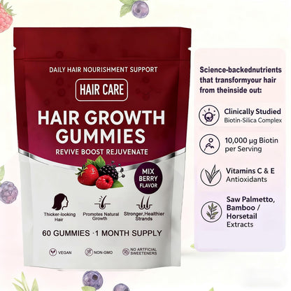 Giamau Lumin Hair Growth Gummies – 60 Vegan Gummies | Hair, Skin & Nails | Non-GMO