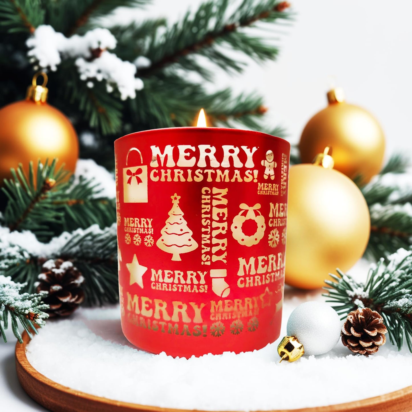 Christmas Frosted Berry Soy Candle - 5oz, 30+ Hours Burn | Festive Gift