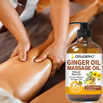2 Pack Ginger Oil for Massage Therapy - Lymphatic Drainage & Sore Muscle Relief
