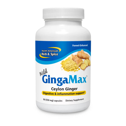 GingaMax by North American Herb & Spice | Ceylon Ginger - Digestive Support - 90 Capsules