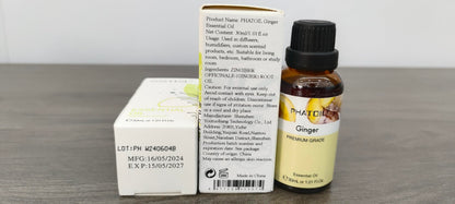 Ginger Essential Oil 30ML | PHATOIL Pure Essential Oil Singles for Aromatherapy, Diffusers, DIY Candles & Soaps