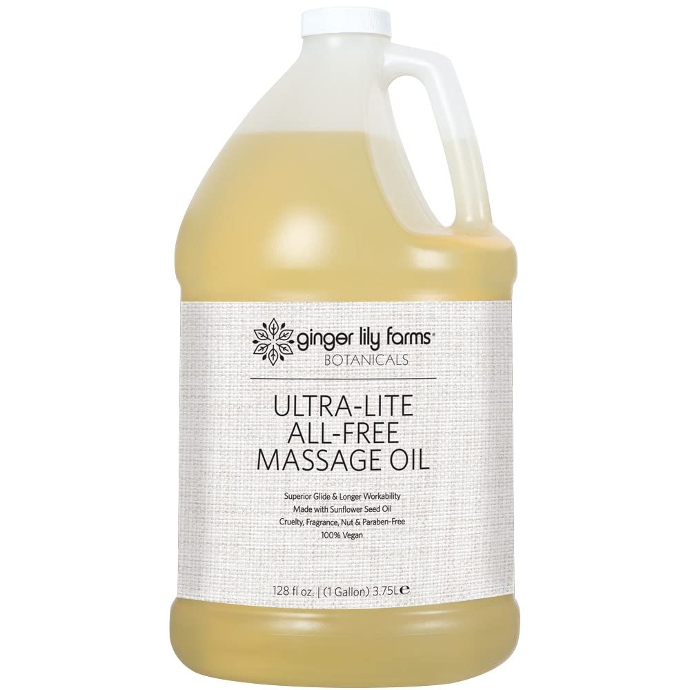 Ginger Lily Farms Ultra-Lite Massage Oil – 1 Gallon, Vegan & Cruelty-Free
