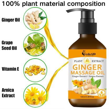 Ginger Massage Oil for Lymphatic Drainage & Sore Muscles – Spa-Quality Massage Oil (1)