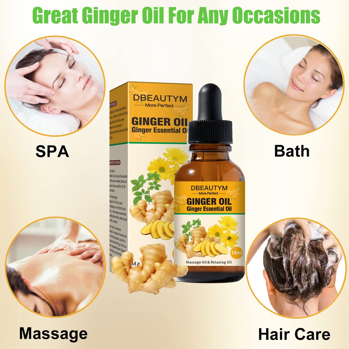 12 Pack Ginger Oil Lymphatic Drainage Massage Oil with Arnica & Vitamin E