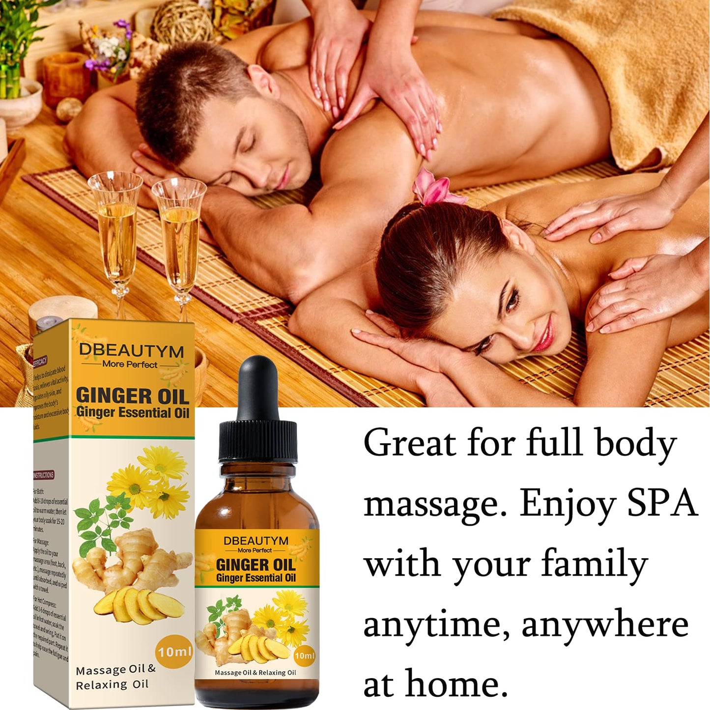 12 Pack Ginger Oil Lymphatic Drainage Massage Oil with Arnica & Vitamin E