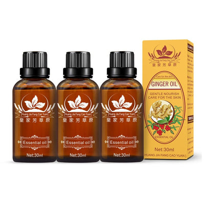 3 Pack Ginger Lymphatic Drainage Massage Oil – Boost Circulation & Metabolism (90ml)