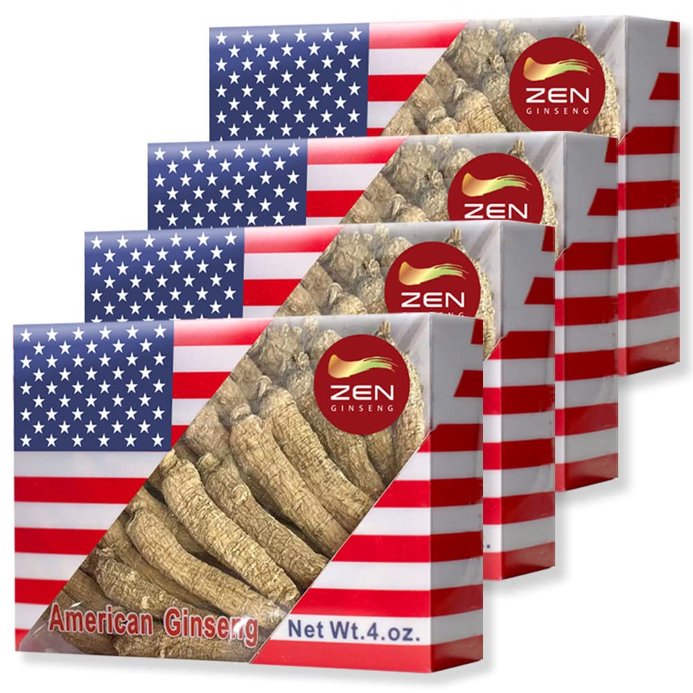 4 Boxes Hand-Selected American Ginseng Root (4oz/Box) – Panax Ginseng, 16 oz Pack
