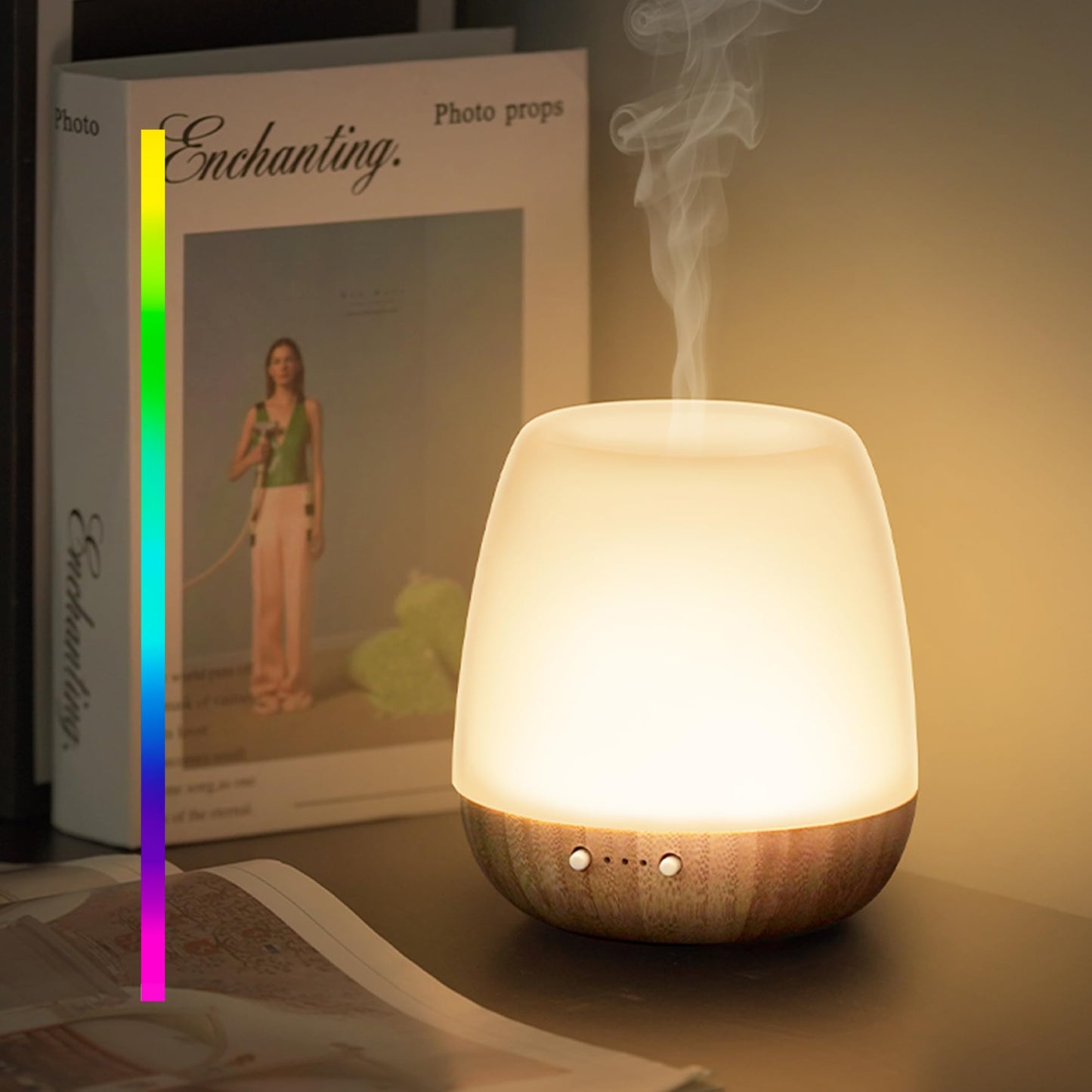 Glass Essential Oil Diffuser 180ml – Ultrasonic, Auto-Off, 7 Mood Lights