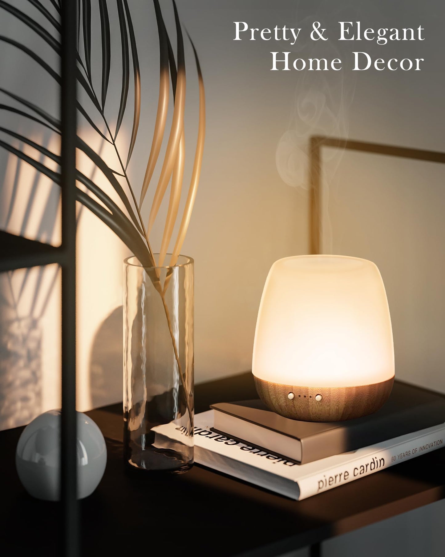 Glass Essential Oil Diffuser 180ml – Ultrasonic, Auto-Off, 7 Mood Lights