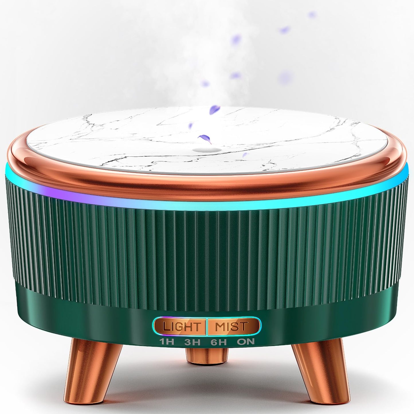 Gliship 500ml Essential Oil Diffuser – Green, Large Room Ultrasonic Diffuser with 7 LED Colors