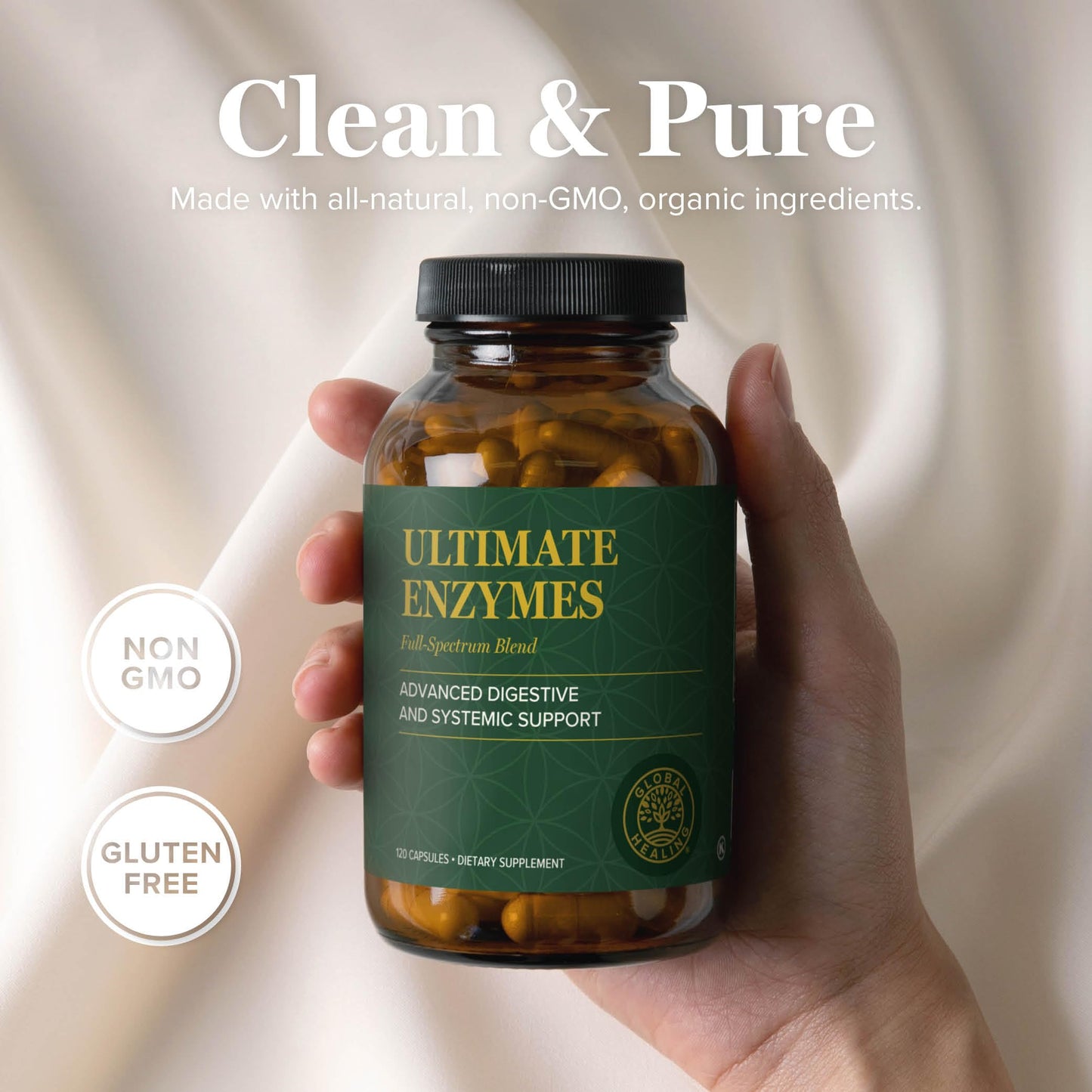 Global Healing Center Ultimate Enzymes – Systemic & Digestive Enzymes for Digestive Health & Immune Support