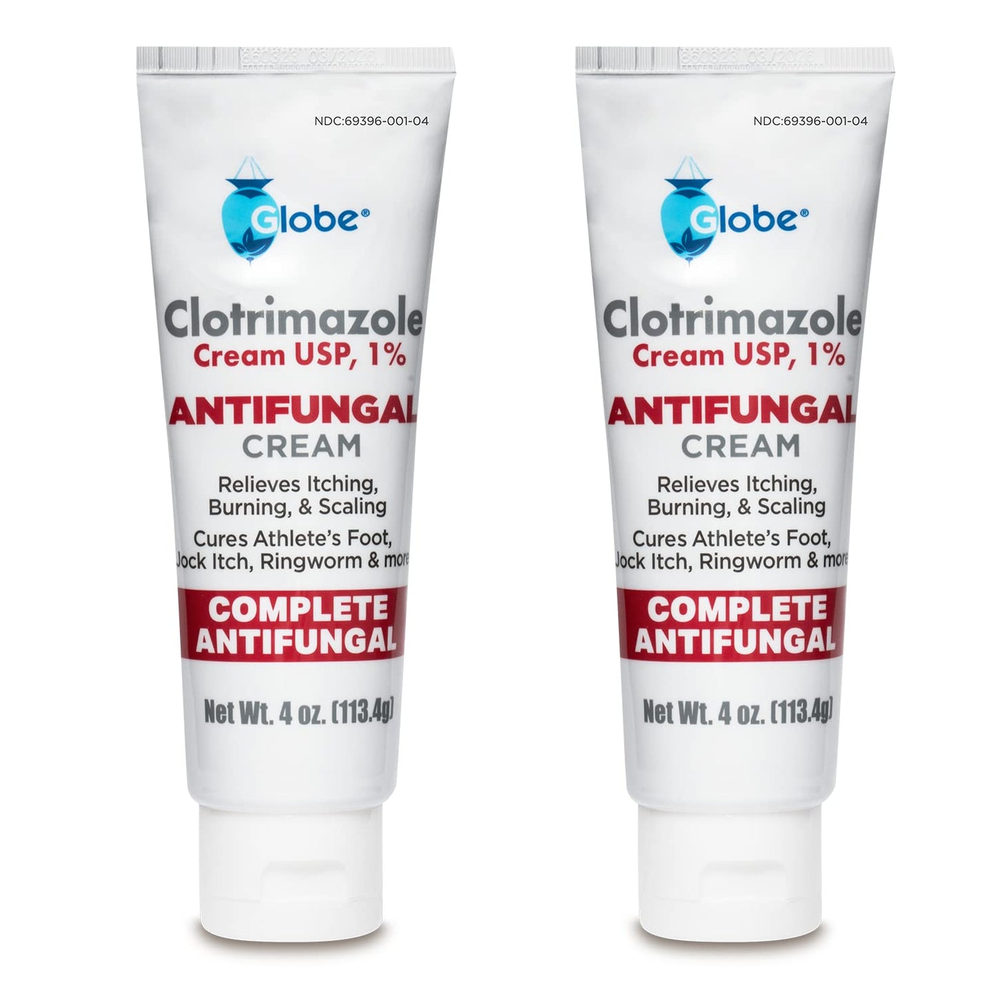 Globe Clotrimazole 1% Cream – 4 oz (2 Pack) Antifungal Relief for Itching, Burning, Ringworm