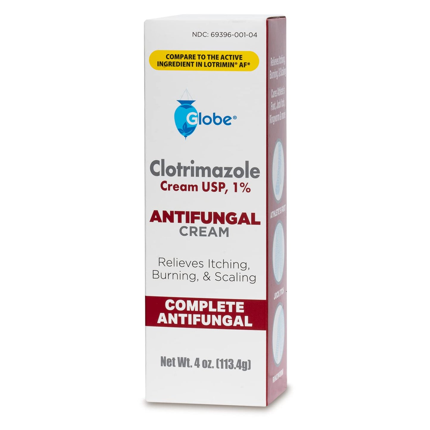 Globe Clotrimazole 1% Cream – 4 oz (2 Pack) Antifungal Relief for Itching, Burning, Ringworm