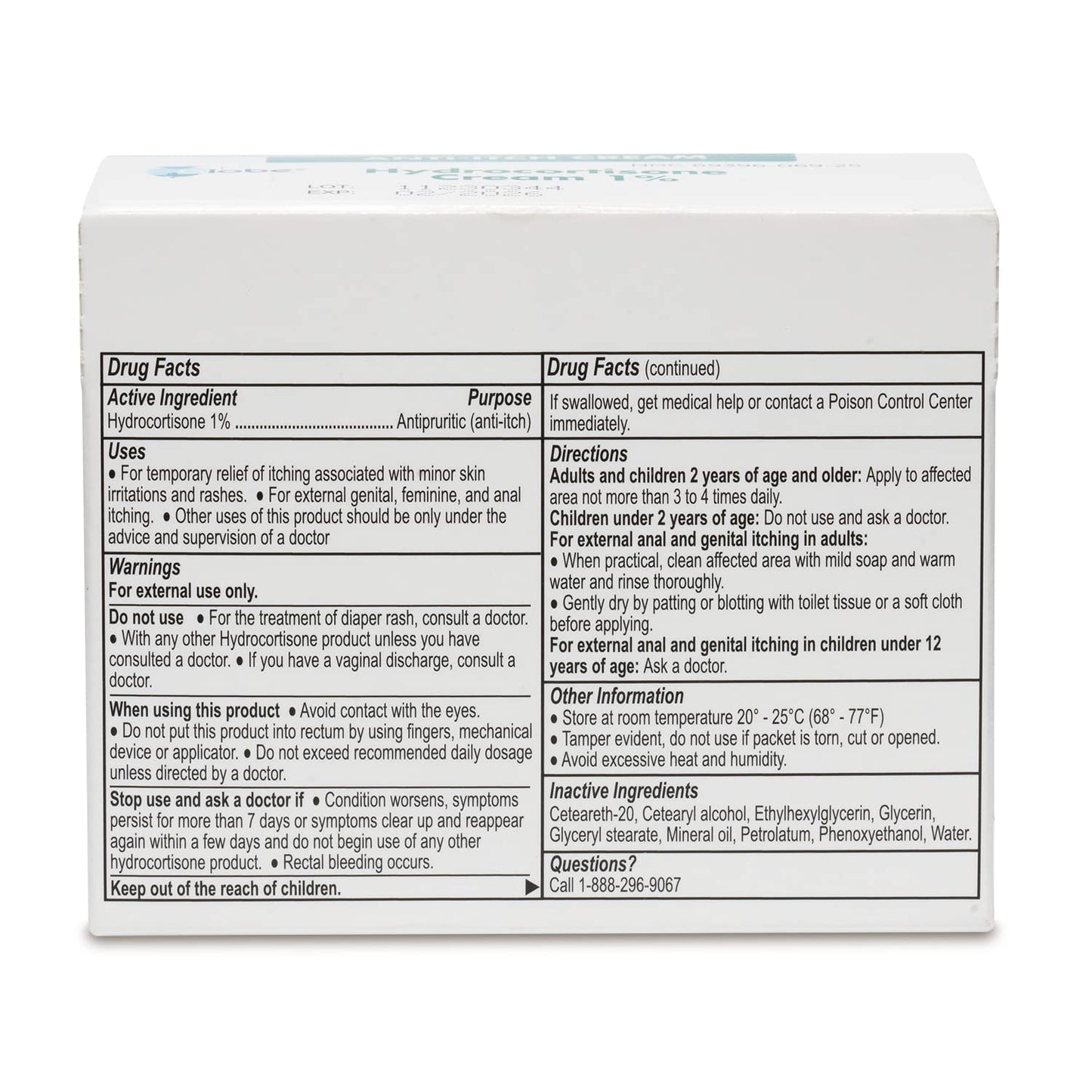 Globe Hydrocortisone 1% Max Strength Cream – 0.9g Unit Packets, Pack of 2