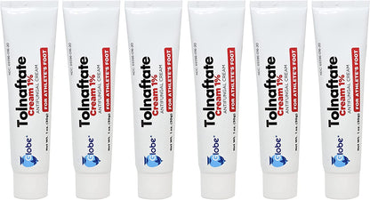Globe Tolnaftate 1% Cream 6 Pack | Antifungal Treatment for Athlete's Foot & Ringworm | Globe Pharmacy