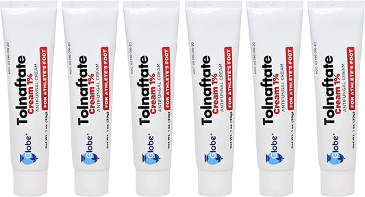 Globe Tolnaftate 1% Cream 6 Pack | Antifungal Treatment for Athlete's Foot & Ringworm | Globe Pharmacy