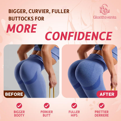 Glorithiventa Booty Gummies for Women | CurvaBoost BBL Herb Blend, Creatine Monohydrate, Zero Sugar, Peach Flavor – 60 Counts