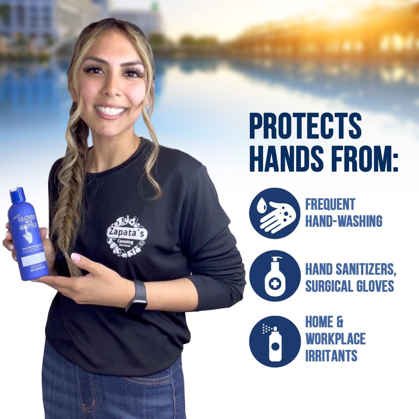 Gloves In A Bottle Psoriasis & Eczema Relief Cream – Shielding, Hypoallergenic Unscented 8 oz Pump