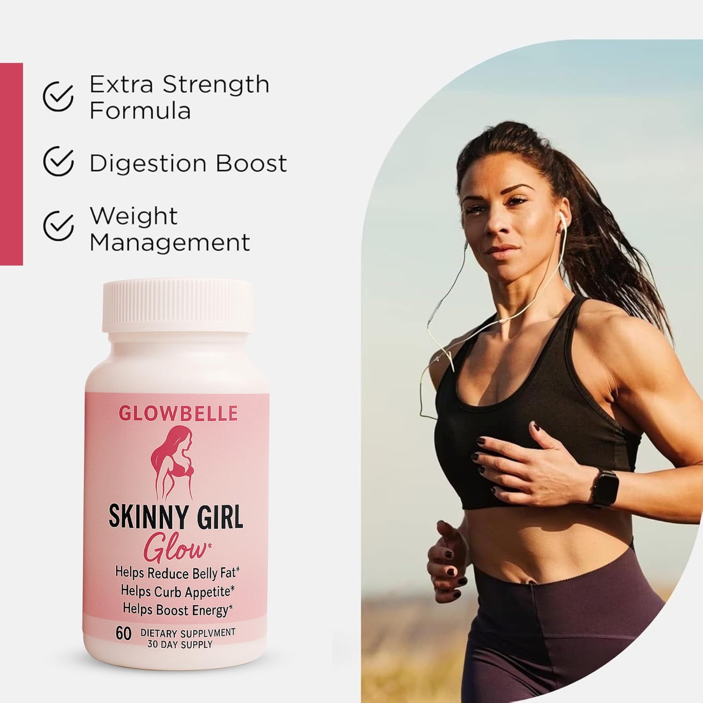GLP-1 Appetite Suppressant for Women & Men - 3rd Party Verified Formula | Weight Loss Support | BioPerine®, Berberine, Akkermansia | Craving Control | 60 Veggie Capsules
