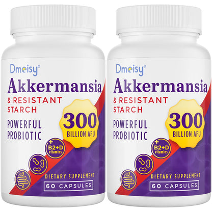 Dmeisy Akkermansia Muciniphila Supplement – 300B AFU Probiotic for Gut Health | 120 Count