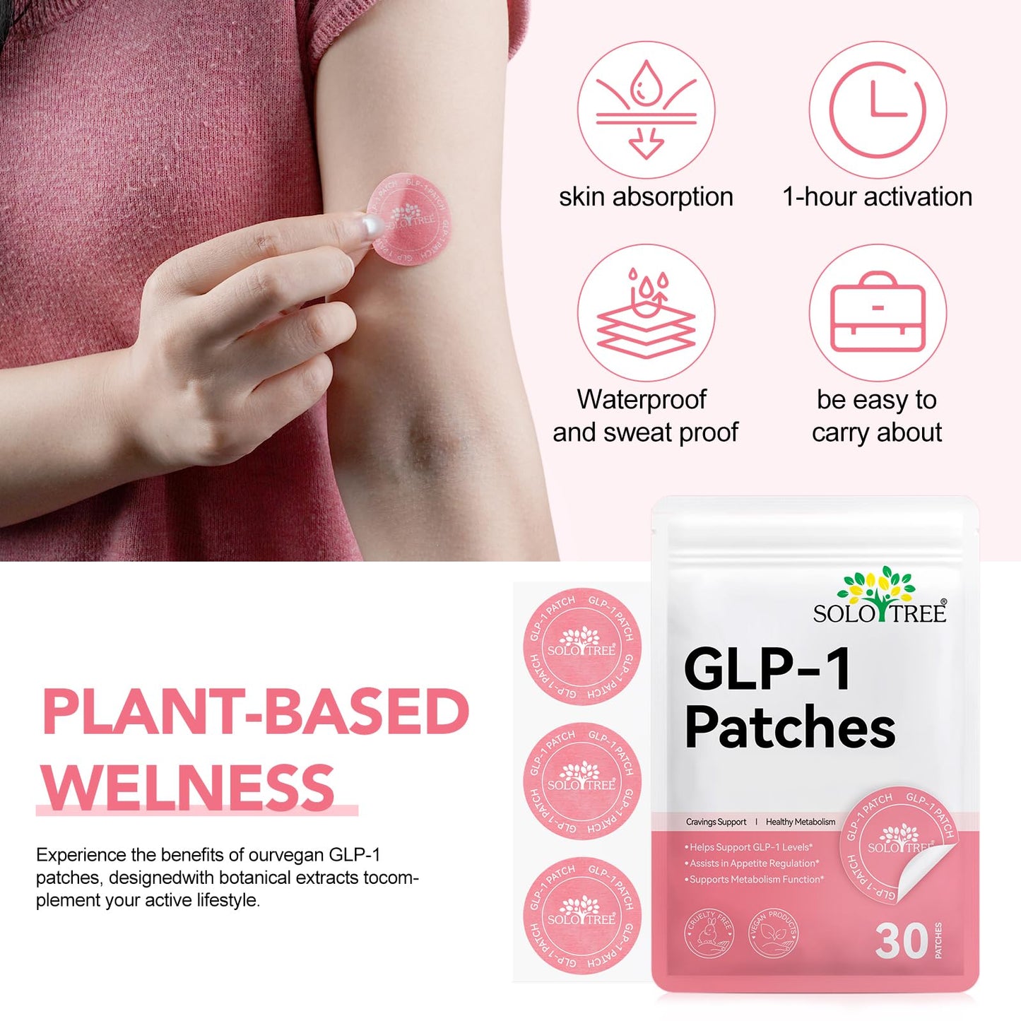 GLP-1 Patches for Women – 30 Count, Natural Ingredients