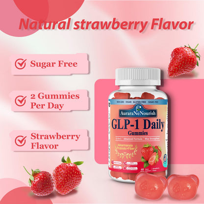 GLP-1 Probiotic Gummies for Weight Management | Akkermansia, Berberine, Cinnamon & Green Tea