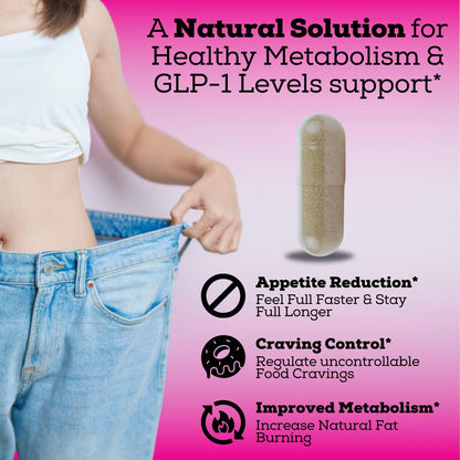 GLP-1 Supplement for Women - 5-in-1 GLP-1 Booster (3260mg per Serving) Metabolism Support