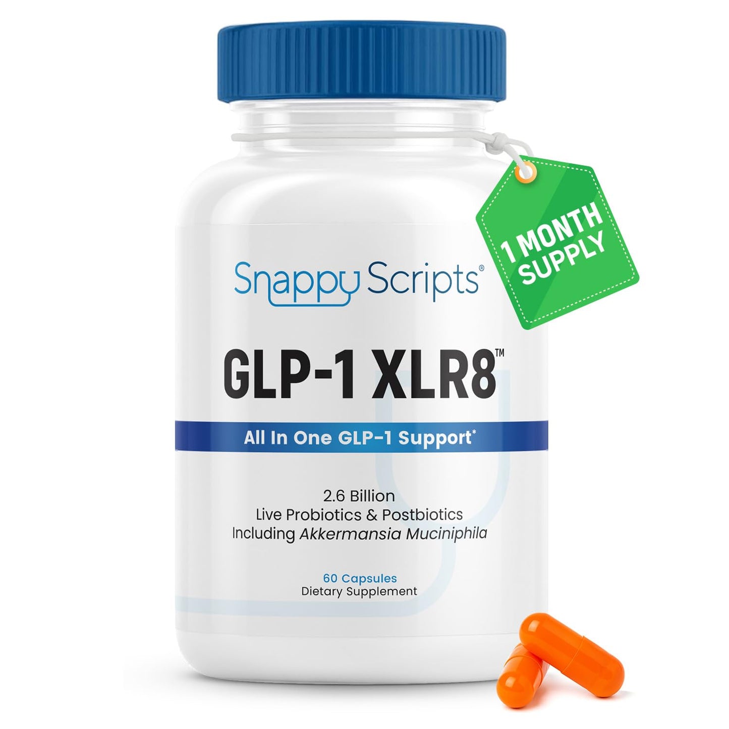 Snappy Scripts GLP-1 XLR8 Supplement – Digestive Balance & Metabolic Support (60 Capsules)