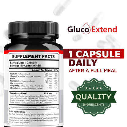 Gluco Extend 3-Pack Capsules - All-Natural Formula for Healthy Levels