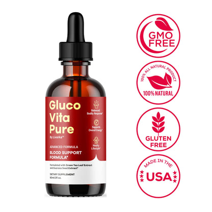 Glucovita Pure Drops – All Natural Gluco Vita Liquid Support (1 Month)