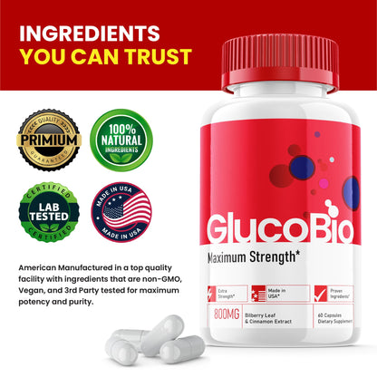 Glucobio Capsules – Official Gluco Bio Support Supplement (60 Capsules)