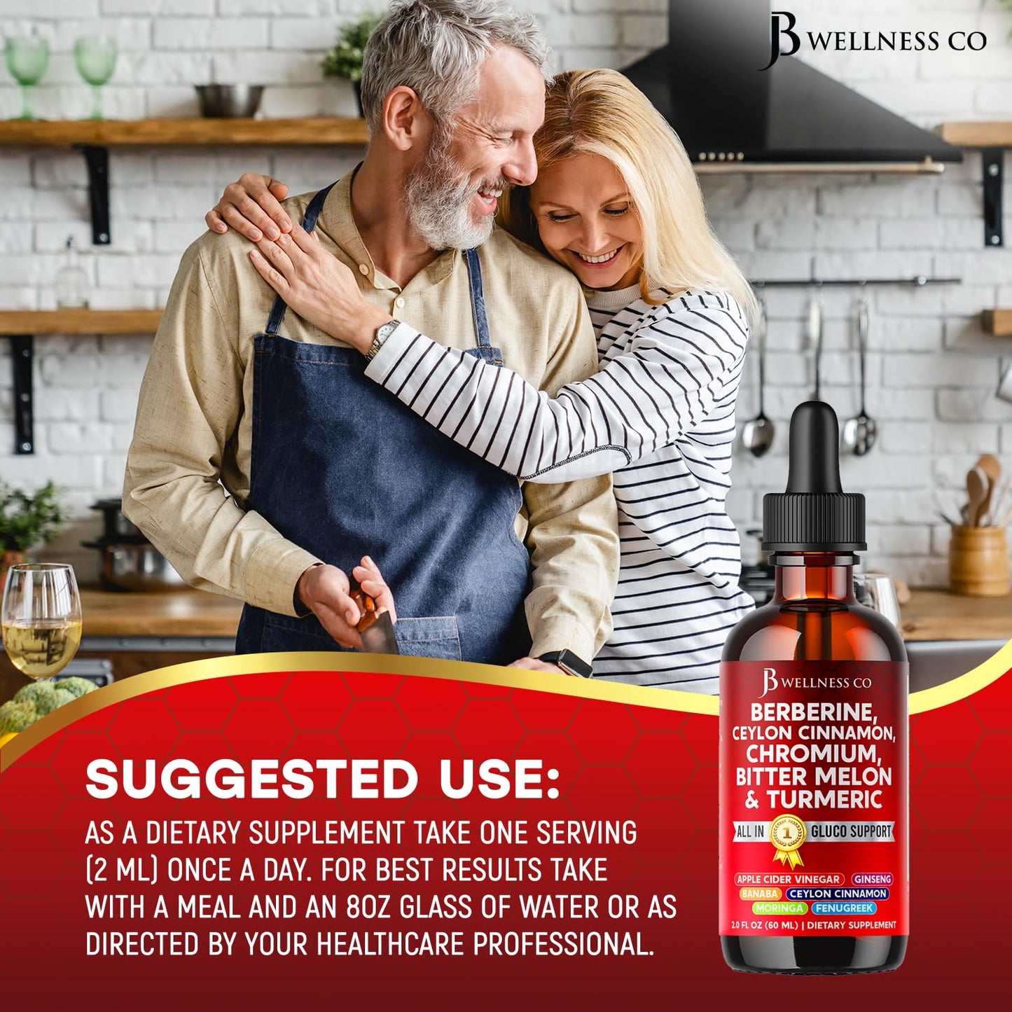 Berberine with Ceylon Cinnamon Liquid Drops – Bitter Melon, Gymnema, Glucomannan, Chromium, Turmeric, Ginseng, Moringa (4 OZ)