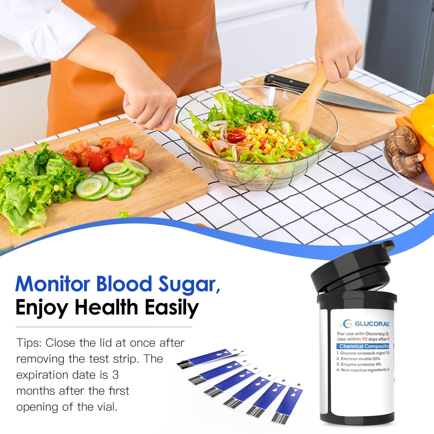 Glucoracy 300 Count Blood Glucose Test Strips for G-425-2/G-425 Monitor | 6 Vials (50 Strips Each)