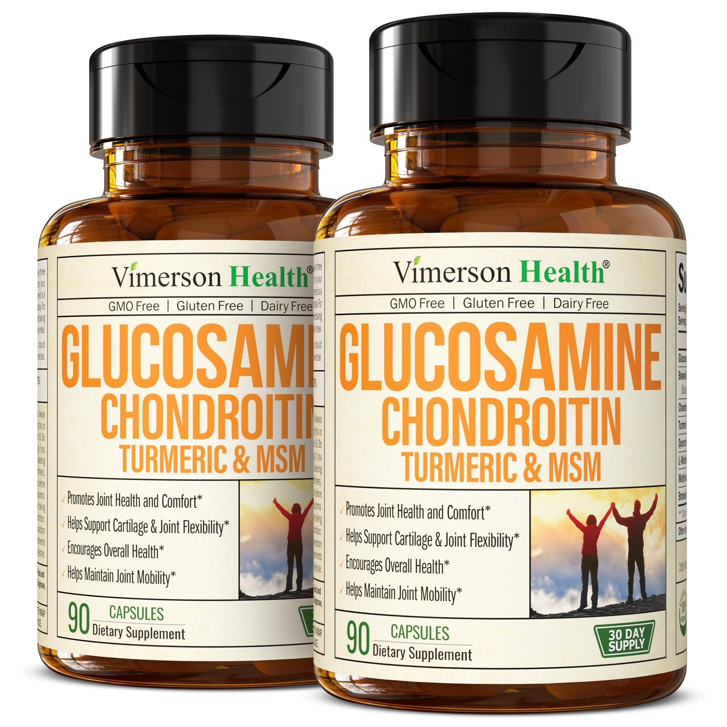 Glucosamine Chondroitin MSM – Joint Support 1500 mg for Women & Men, 2-Pack