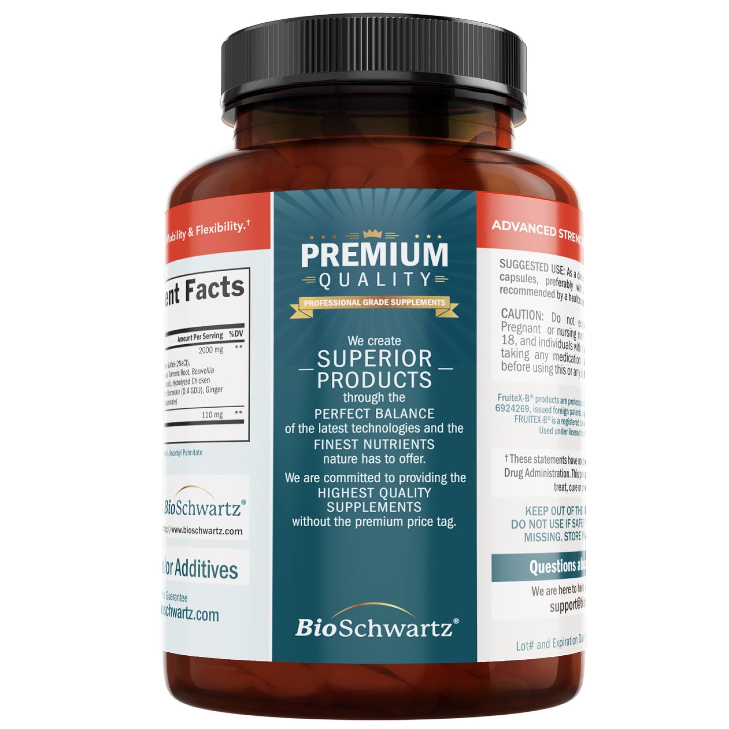 Glucosamine Chondroitin MSM Joint Support – Collagen, Turmeric, Hyaluronic Acid | Gluten Free, Non-GMO, 180 Capsules