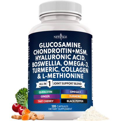 Glucosamine Chondroitin MSM Turmeric + Omega-3 | Joint Health 120