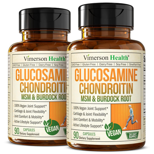 Glucosamine Chondroitin MSM – Vegan Joint Support with Glucosamine Sulfate 1500 mg | 2 Pack