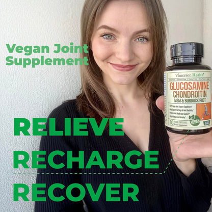 Glucosamine Chondroitin MSM – Vegan Joint Support Supplement (90 Capsules) for Cartilage, Joint Health & Flexibility