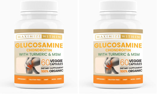 Glucosamine Chondroitin Turmeric MSM for Healthy Joints – 60 Veggie Caps (2-Pack)