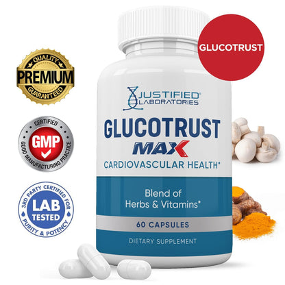 Justified Laboratories Glucotrust Max 1295MG Formula – 60 Capsules